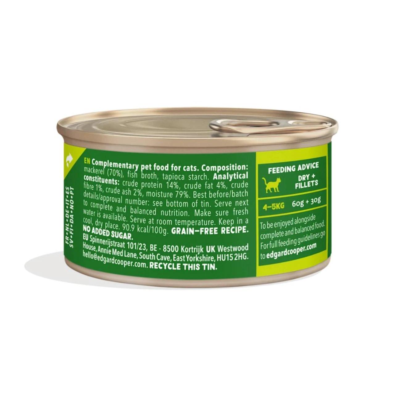 Edgard & Cooper kattefilet makrel i bouillon 70 g